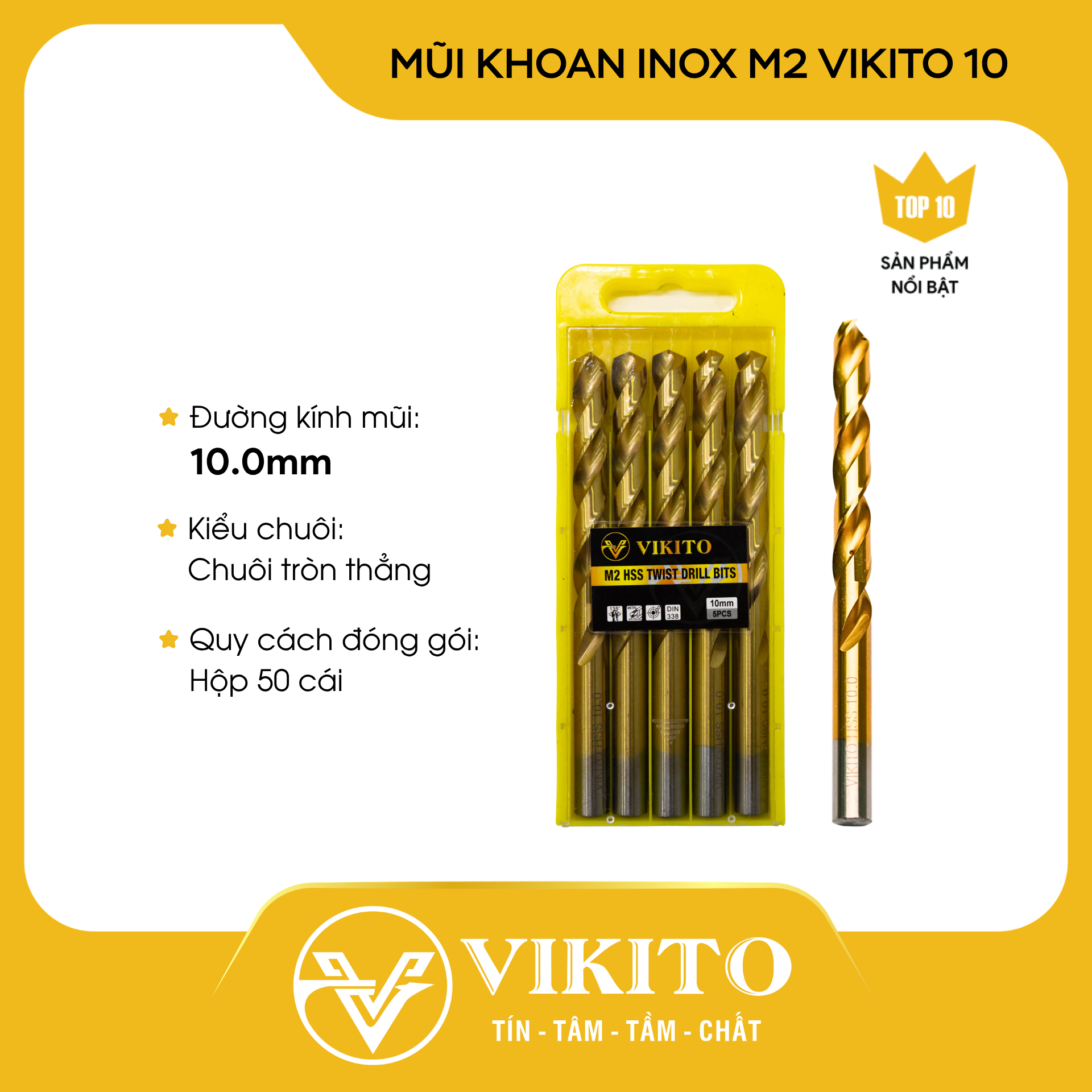 Mũi khoan inox M2 VIKITO 10
